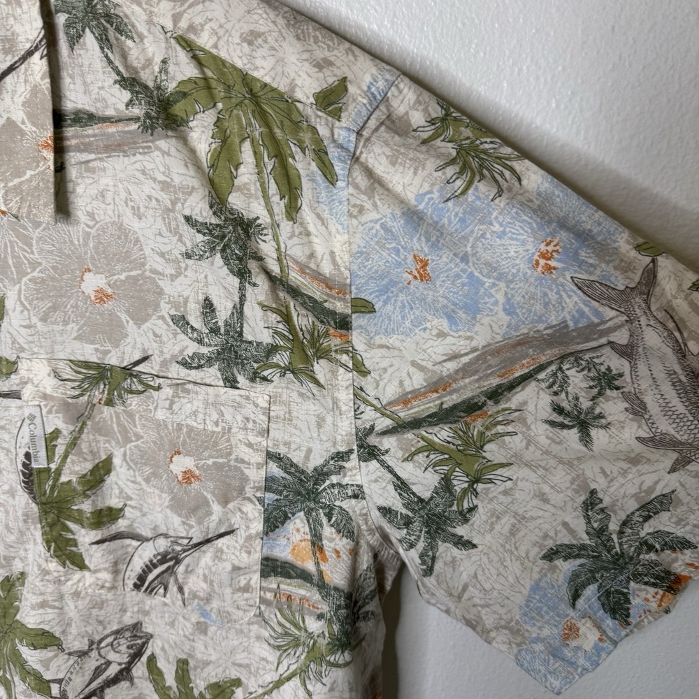 Columbia Swordfish Hawaiian Shirt‎ Mens XXL Fish Button Up Collared Cotton Beach - Picture 5 of 14